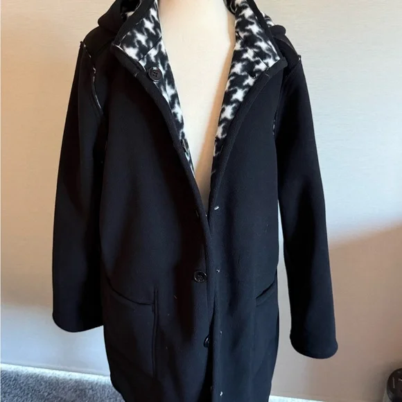 Susan Graver Black and White Houndstooth Reversible Jacket - Picture 2 of 5